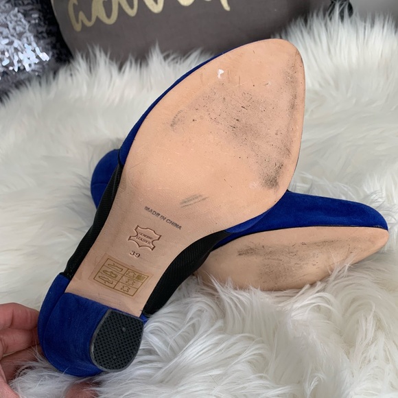 Cobalt Blue Suede Ankle Boots - Picture 6 of 6